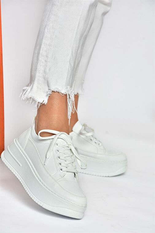 Fox Shoes Beyaz Kadın Sneaker 10398 - Görsel 3