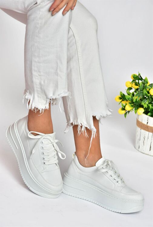 Fox Shoes Beyaz Kadın Sneaker 10398 - Görsel 4