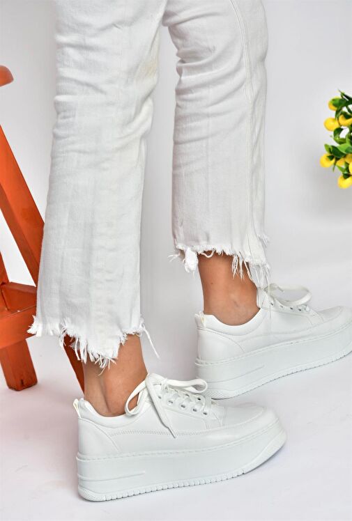 Fox Shoes Beyaz Kadın Sneaker 10398 - Görsel 5