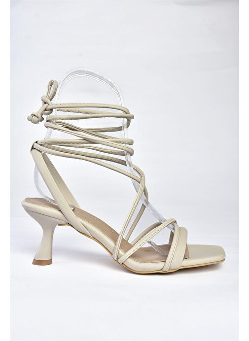 Fox Shoes Bej Kadın Topuklu Ayakkabı 10499 - Görsel 5