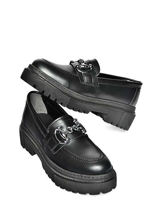 P6520343009 Siyah Kalın Tabanlı Kadın Günlük Ayakkabı - Görsel 5