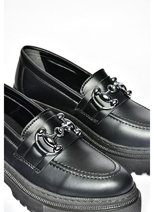 P6520343009 Siyah Kalın Tabanlı Kadın Günlük Ayakkabı - Görsel 6