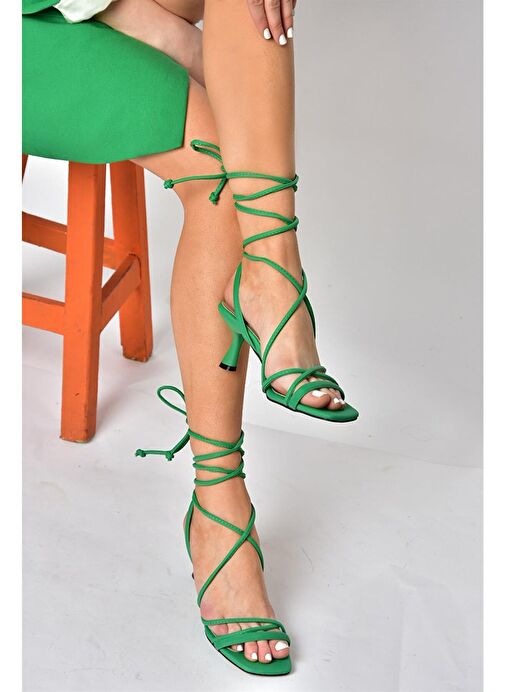 Fox Shoes Yeşil Kadın Topuklu Ayakkabı 10498 - Görsel 4