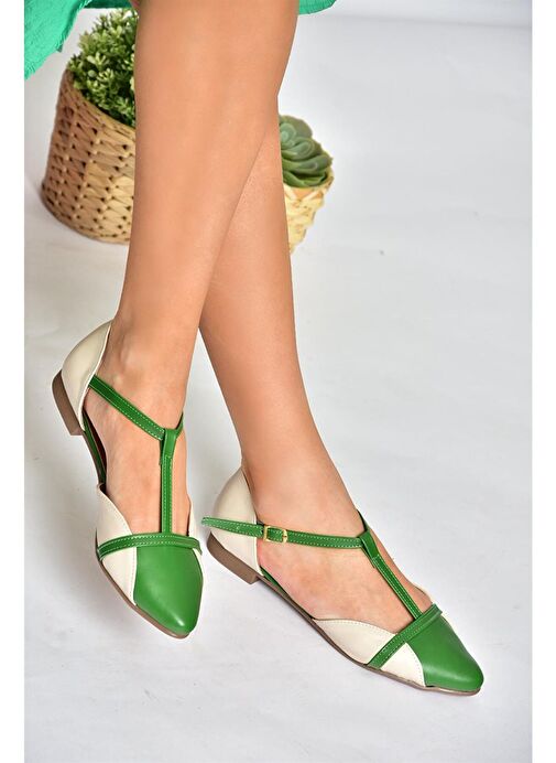 B726881809 Yeşil/Ten Günlük Kadın Babet - Görsel 2