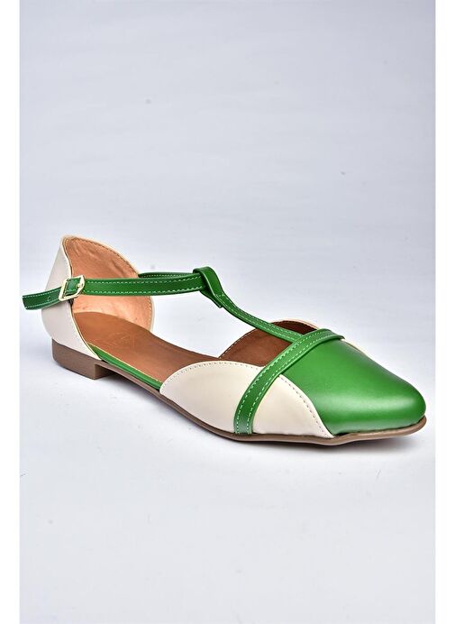 B726881809 Yeşil/Ten Günlük Kadın Babet - Görsel 7