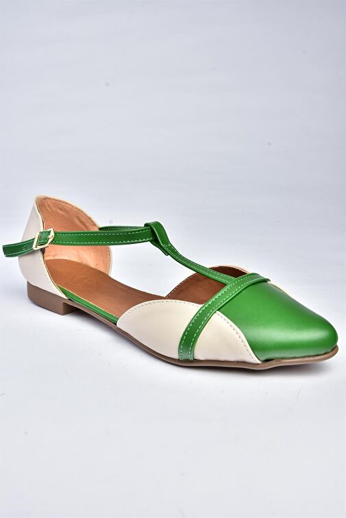 B726881809 Yeşil/Ten Günlük Kadın Babet - Görsel 7