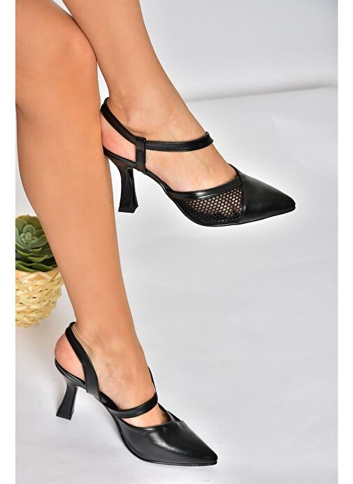 Fox Shoes Siyah Kadın Topuklu Ayakkabı 10613 - Görsel 4