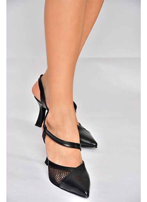 Fox Shoes Siyah Kadın Topuklu Ayakkabı 10613 - Görsel 5