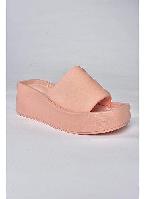 P267085804 Pudra Kumaş Kalın Tabanlı Kadın Terlik - Görsel 6