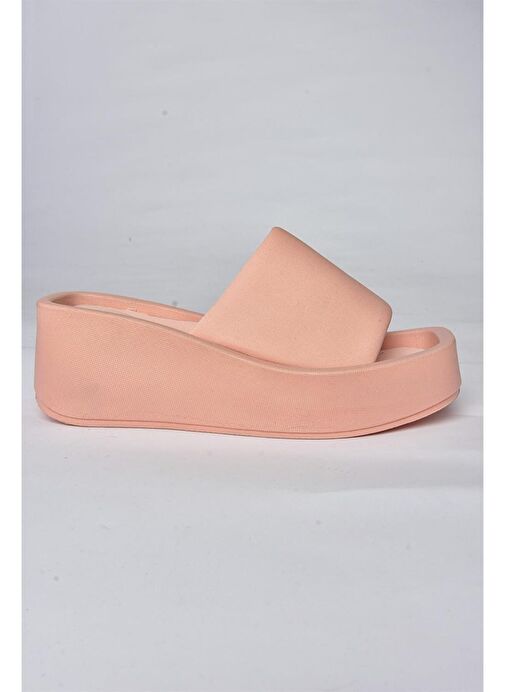 P267085804 Pudra Kumaş Kalın Tabanlı Kadın Terlik - Görsel 7