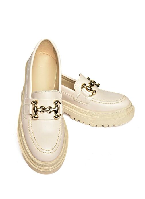 P6520343009 Bej Kalın Tabanlı Kadın Günlük Ayakkabı - Görsel 2