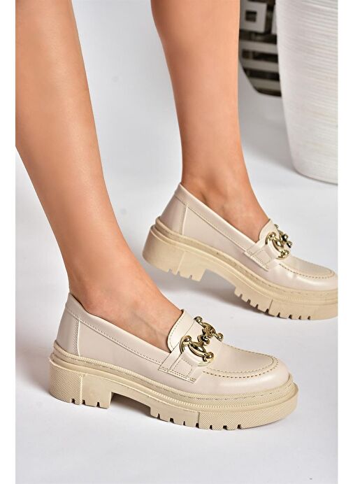 P6520343009 Bej Kalın Tabanlı Kadın Günlük Ayakkabı - Görsel 3