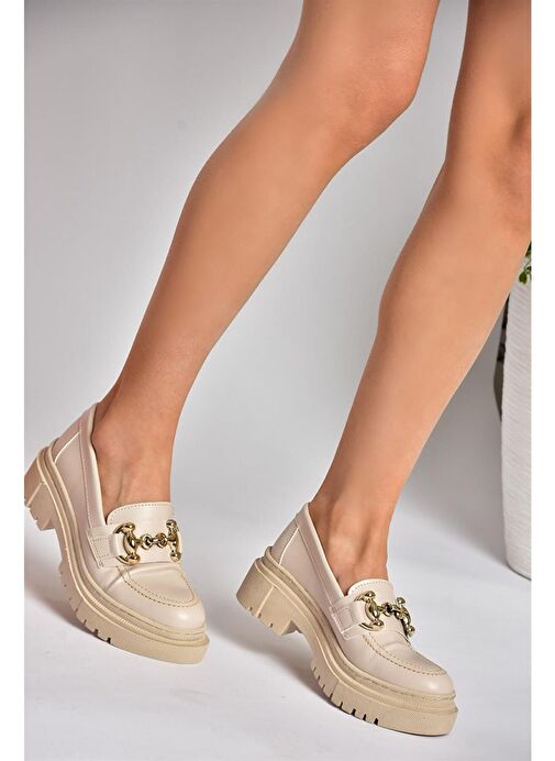 P6520343009 Bej Kalın Tabanlı Kadın Günlük Ayakkabı - Görsel 4