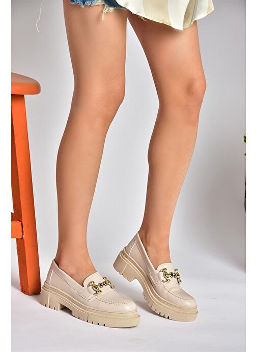 P6520343009 Bej Kalın Tabanlı Kadın Günlük Ayakkabı - Görsel 6