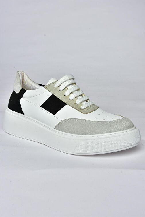 P274048809 Beyaz/Siyah Günlük Kadın Spor Ayakkabı Sneakers - Görsel 7