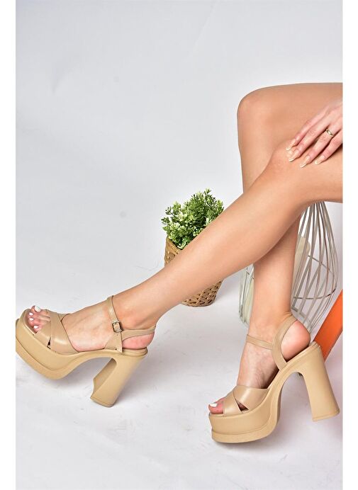 P820691009 Ten Kalın Topuklu Kadın Ayakkabı - Görsel 4