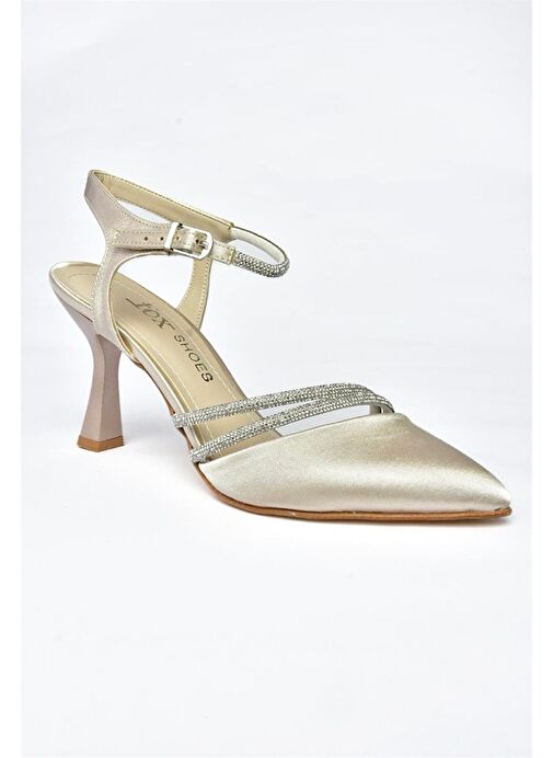 P246065404 Ten Saten Kumaş İnce Topuklu Kadın Abiye Ayakkabı - Görsel 7