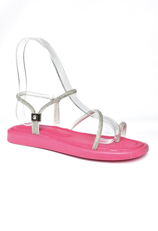 P278804509 Fuşya Parmak Geçirmeli Günlük Kadın Sandalet - Görsel 7