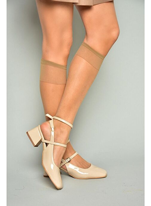 Fox Shoes Bej Kadın Topuklu Ayakkabı 11235 - Görsel 3