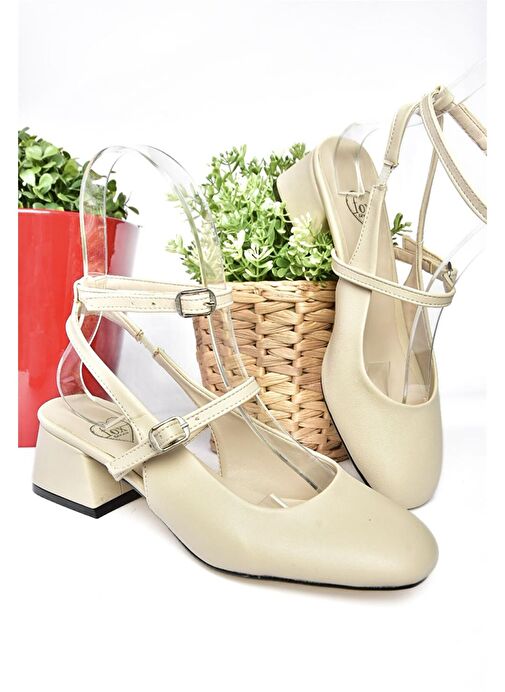 Fox Shoes Bej Kadın Topuklu Ayakkabı 11235 - Görsel 8