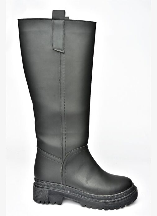 R973201109 Siyah Kalın Tabanlı Kadın Çizme - Görsel 6