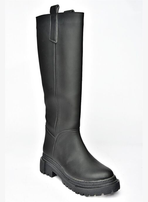 R973201109 Siyah Kalın Tabanlı Kadın Çizme - Görsel 7