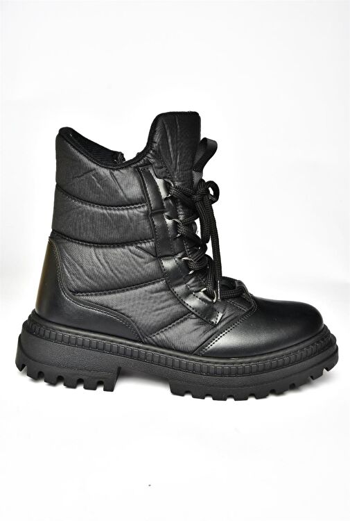 R274510004 Siyah Kumaş Kalın Tabanlı Kadın Bot - Görsel 7