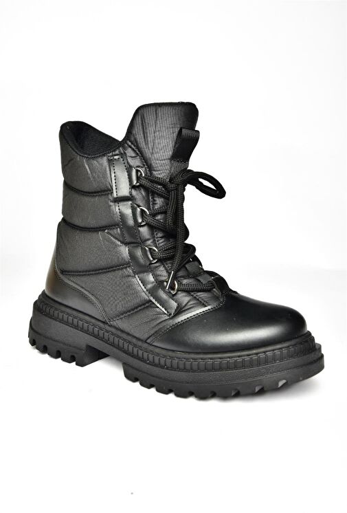 R274510004 Siyah Kumaş Kalın Tabanlı Kadın Bot - Görsel 8