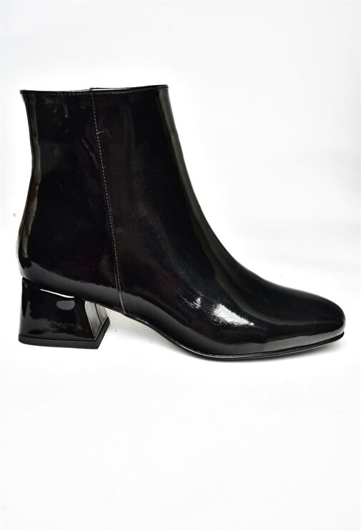 R654012408 Siyah Rugan Kalın Topuklu Kadın Bot - Görsel 9