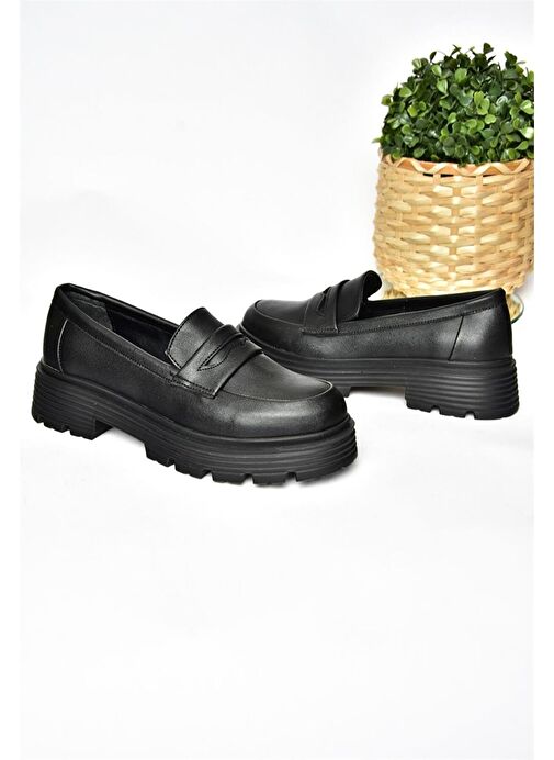 R996092009 Siyah Kalın Tabanlı Günlük Kadın Ayakkabı - Görsel 7