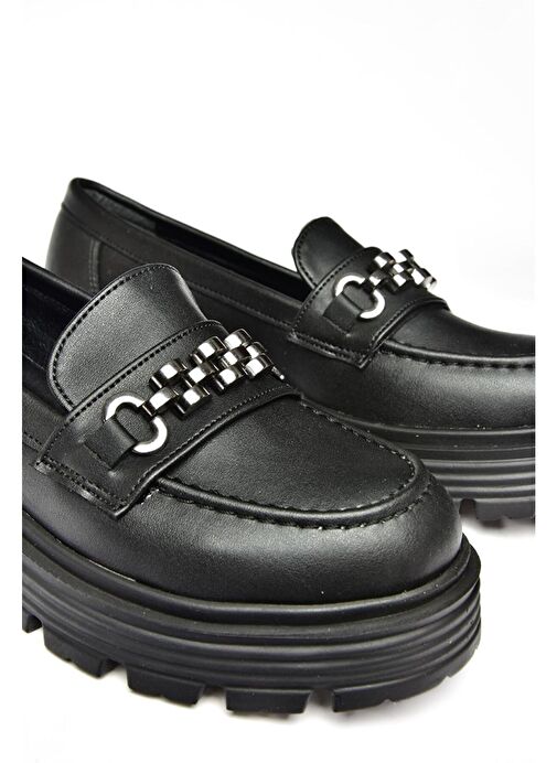 R996096009 Siyah Kalın Tabanlı Günlük Kadın Ayakkabı - Görsel 6