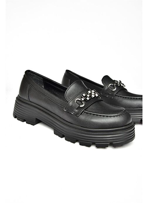 R996096009 Siyah Kalın Tabanlı Günlük Kadın Ayakkabı - Görsel 7