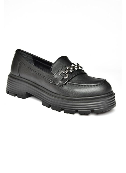 R996096009 Siyah Kalın Tabanlı Günlük Kadın Ayakkabı - Görsel 9