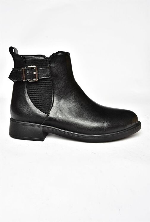 R374050209 Siyah Alçak Tabanlı Kadın Bot - Görsel 7