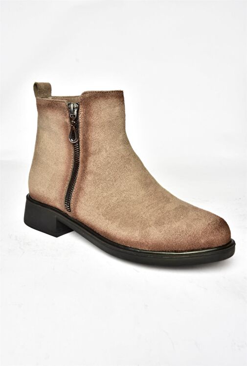 R374050402 Vizon Süet Alçak Tabanlı Kadın Bot - Görsel 8