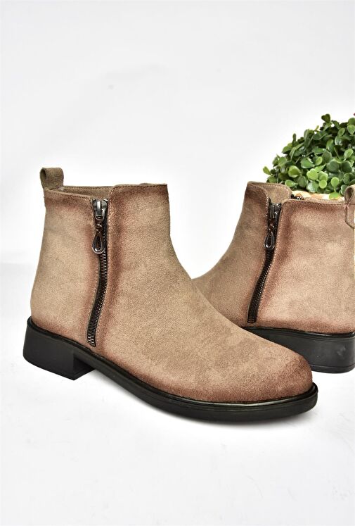 R374050402 Vizon Süet Alçak Tabanlı Kadın Bot - Görsel 9