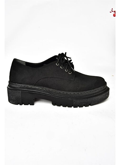 R294777002 Siyah Süet Kadın Ayakkabı - Görsel 6