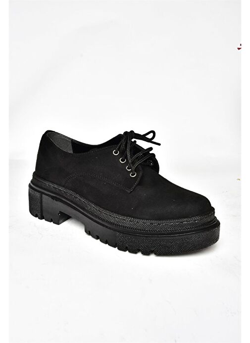 R294777002 Siyah Süet Kadın Ayakkabı - Görsel 7