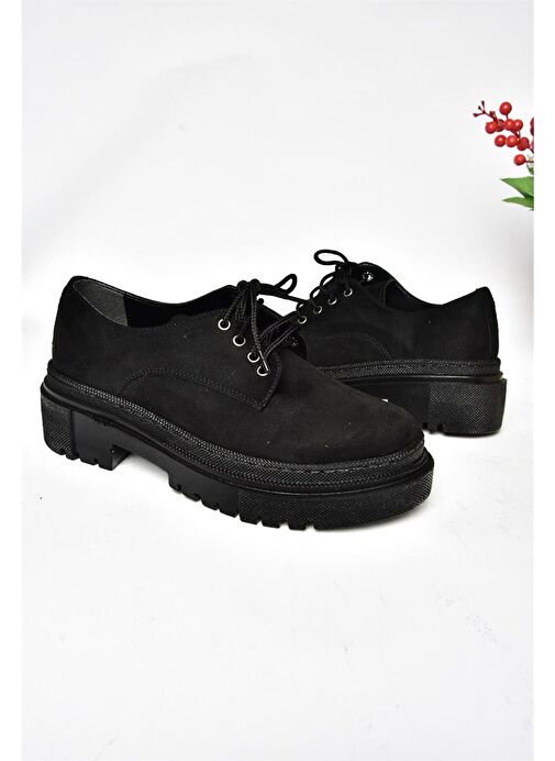 R294777002 Siyah Süet Kadın Ayakkabı - Görsel 8