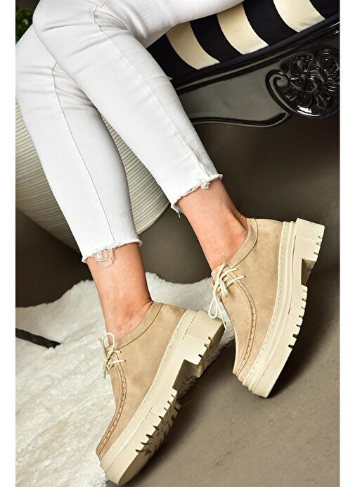 R294783002 Ten Süet Kadın Ayakkabı - Görsel 3