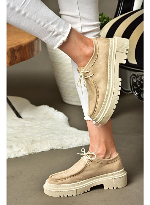 R294783002 Ten Süet Kadın Ayakkabı - Görsel 4