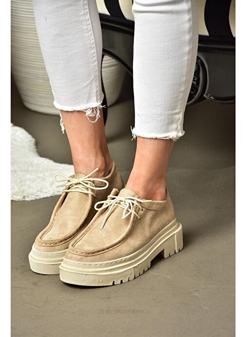 R294783002 Ten Süet Kadın Ayakkabı - Görsel 5