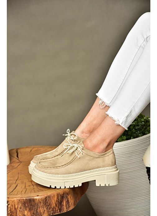 R294783002 Ten Süet Kadın Ayakkabı - Görsel 6