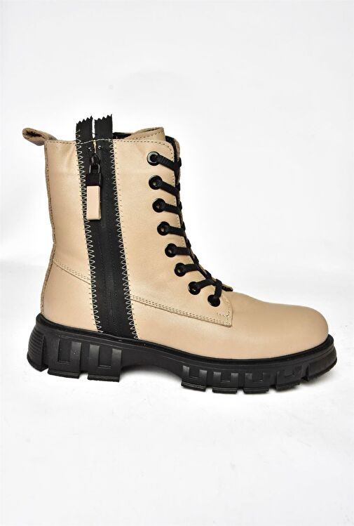 N555102803 Ten Hakiki Deri Kadın Postal Bot - Görsel 8