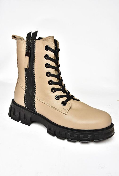 N555102803 Ten Hakiki Deri Kadın Postal Bot - Görsel 9