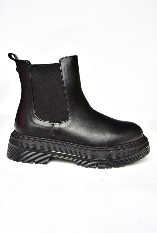 R555235103 Siyah Hakiki Deri Kadın Bot - Görsel 6