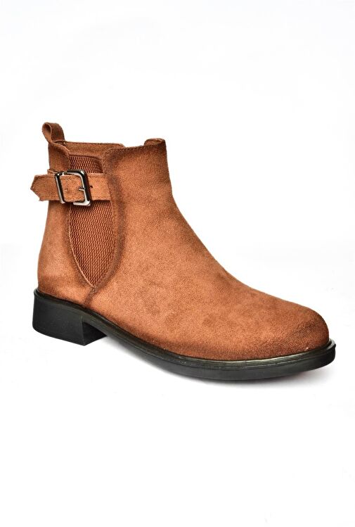 R374050202 Taba Süet Alçak Tabanlı Kadın Bot - Görsel 7