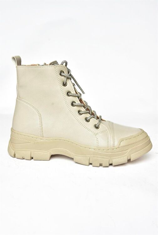 R602889909 Bej Taş Detaylı Kadın Bot - Görsel 6