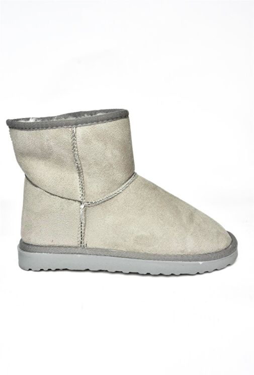 R612026502 Gri Süet İçi Tüylü Kadın Bot - Görsel 7