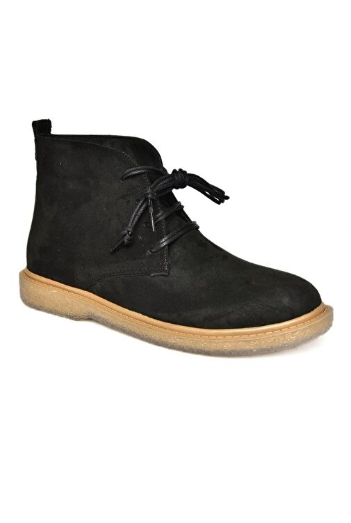 R374923202 Siyah Süet Alçak Taban Klasik Kadın Bot - Görsel 6